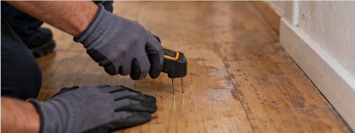Parquet ou plancher bois mouillé